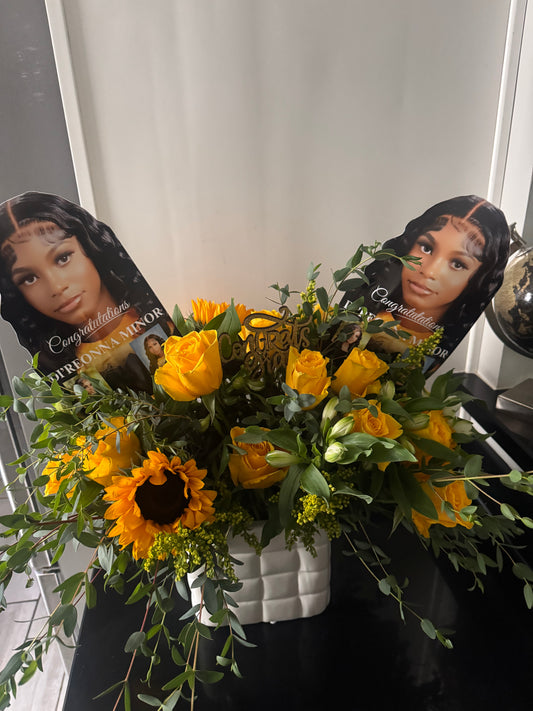 Graduation Vase Arrangement 🎓