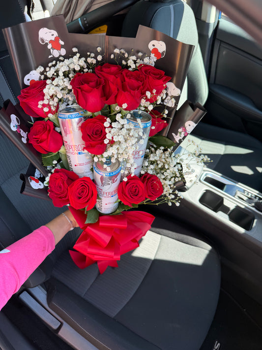 Custom Beverage Rose Bouquet